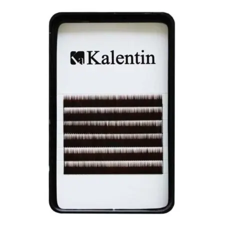 Kalentin Extensión de Cejas Planas Marrón Oscuro 6mm